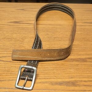 Ben Sherman Leather Belt with Silver Buckle